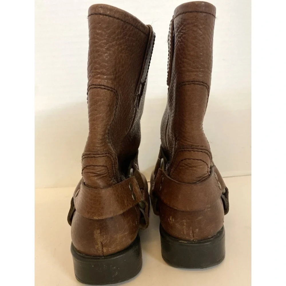 FRYE Youth 12.5 Leather Boots Engineer‎ Harness Pull-On 97206
